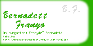 bernadett franyo business card